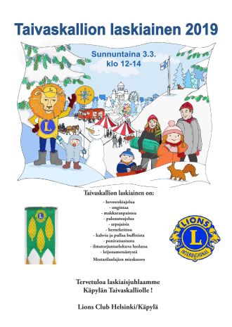 Piirroskuvilla kuvitettu mainos, jossa on listattuna tapahtuman ohjelmaa.