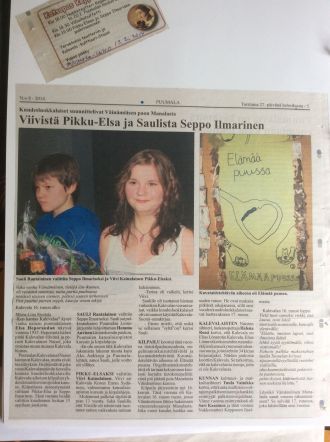Lehtileike, jossa kuva hymyilevistä kilpailijoista.