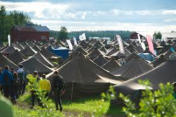 Countless of tents next to each other.