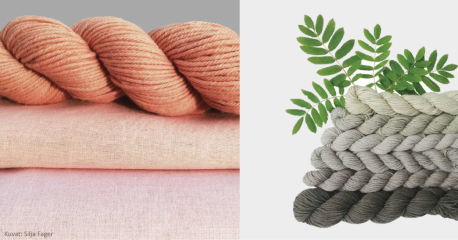 Pale orange and gray thread and fabric.