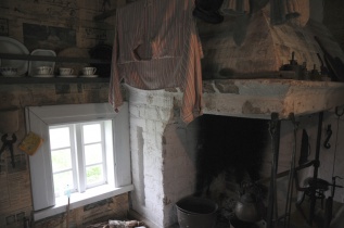 Inside the museum cabin.