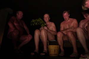 People sauna bathing.