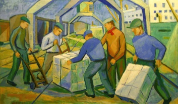 A painting of stevedores.