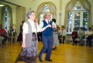Preservers of the tradition Birgitta and Jörgen Storvall lead the purpuri in Kronoby in 1996.