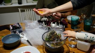 Process of decorating eggs, the night before Easter in the Latvian home 2022